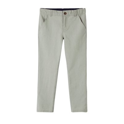 Pantalon chino en coton/lin VERTBAUDET