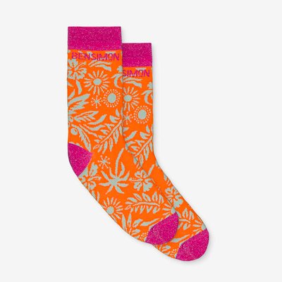 Chaussettes hautes orange PALMITO & SUN BENSIMON en coton mélangé BENSIMON