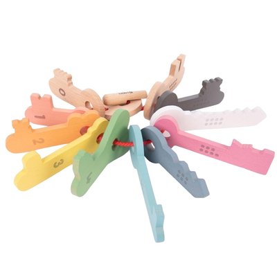 Clés de comptage en bois arc-en-ciel TICKIT