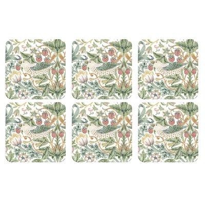 Set of 6 Morris & Co. Strawberry Thief Coasters MORRIS & CO.