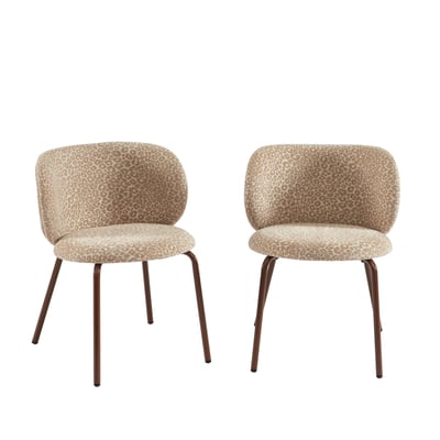 Lot de 2 chaises en tissu et acier SERENA SORELH