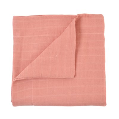 Couverture en lange uni coton bio BOIS DE ROSE LITTLE CREVETTE