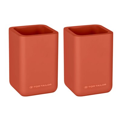 Lot de 2 Pot brosse à dents carré WENKO
