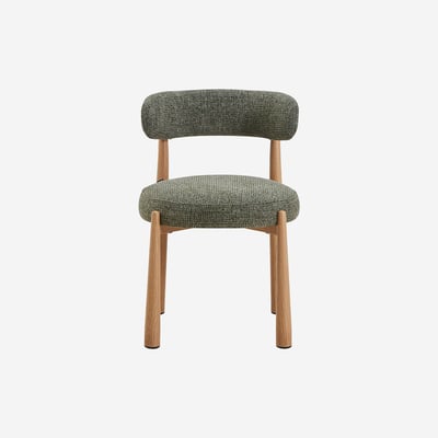 Lot de 2 chaises en tissu et métal finition chêne BRYNE HABITAT