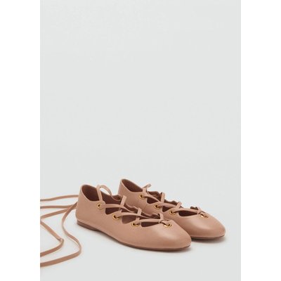 Ballerine en cuir à brides croisées MANGO