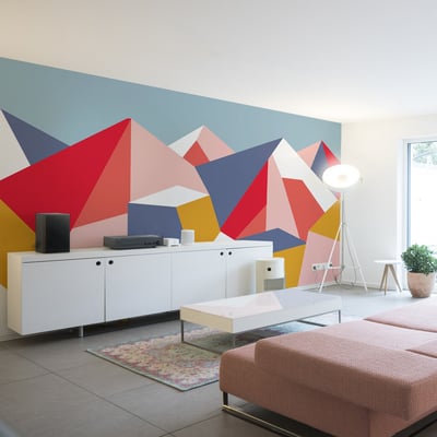 Papier peint panoramique Le grand paradis, Rose 255 x 250cm ACTE DECO