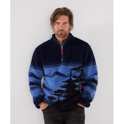 Sweat Col Cheminée en Sherpa Motif Paysage JOE BROWNS