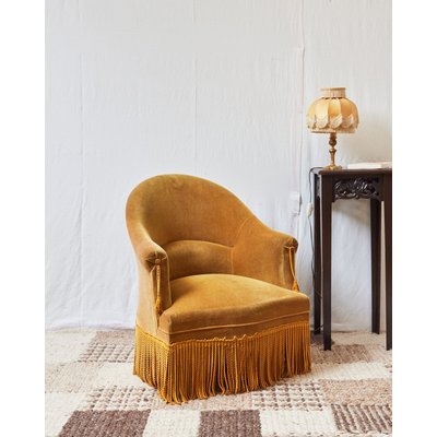 Fauteuil bergère jaune Ernest N°900 - Bon état DEBONGOUT