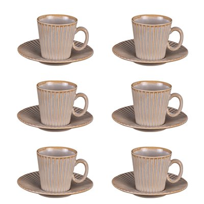 Coffret de 6 tasses à café avec sous tasses  -LIV TABLE PASSION