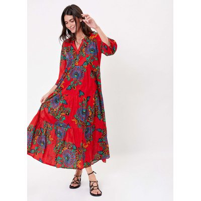Robe longue voile de coton bio évasée imprimée CATALEYA LA FIANCÉE