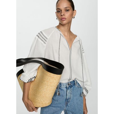 Blouse blanche femme mango clearance