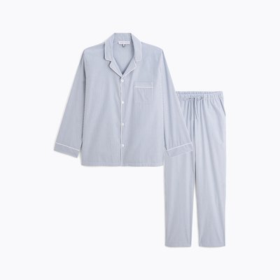Pyjama col tailleur en popeline de coton, HENRI LAURENCE TAVERNIER