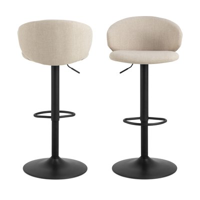 Lot de 2 tabourets de bar en tissu et métal H61cm - Kora DRAWER