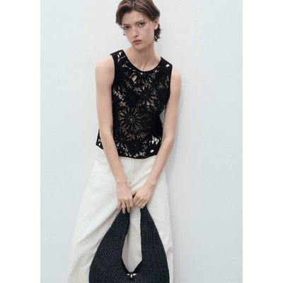 Top maille crochet MANGO