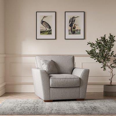 Florence Woven Armchair with Dark Brown Wood Legs SO'HOME