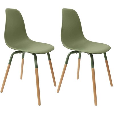 Chaise scandinave pieds métal et bois de hêtre Phenix (Lot de 2) CMP