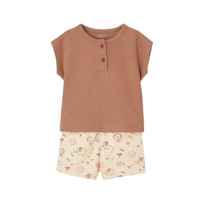 Ensemble naissance : T-shirt tunisien + short VERTBAUDET