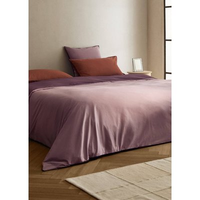 Housse de couette percale de coton 200 fils overlock  contraste lit 180/200 cm MANGO HOME