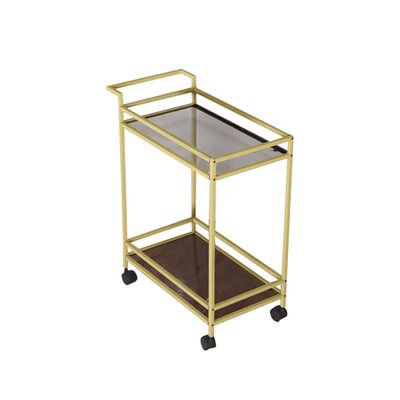 Desserte en Métal doré et verre H80 cm - VORTEX CALICOSY