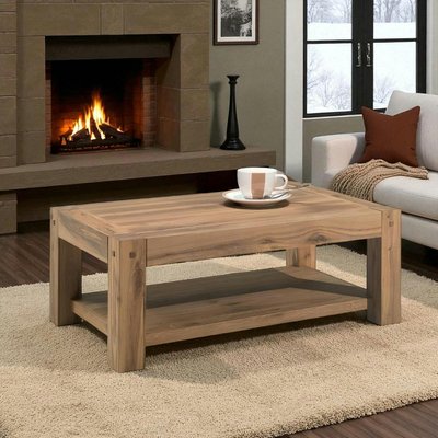 Table basse campagne bois chêne naturel 120 cm FJORD PIER IMPORT