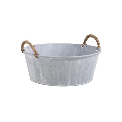 Corbeille en zinc et anses en corde AUBRY GASPARD