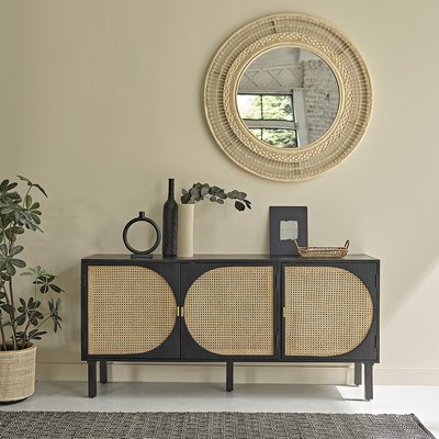 Buffet en bois massif et cannage 175 cm  ZULMA BERAH GETAH