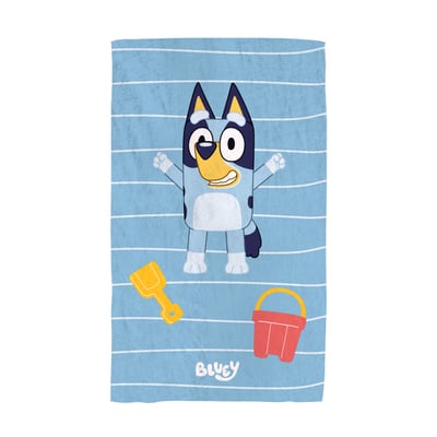 Serviette de bain et de plage imprimé 100% coton, HOURRA BLUEY