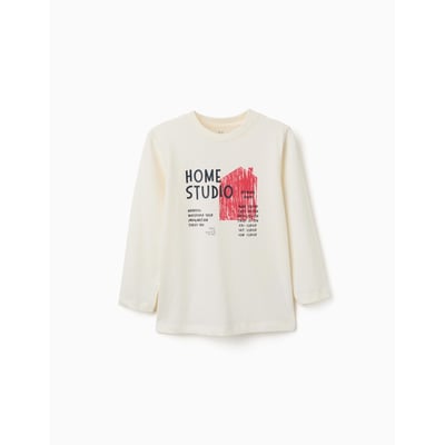 T-shirt en coton à manches longues avec imprimé Create ZIPPY