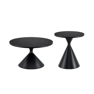 Lot de 2 tables basses gigognes Imitation bois style design, CLIFTCTA MEUBLES COSY