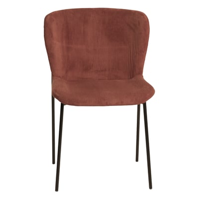 Chaise repas velours côtelé Rose ZAGO