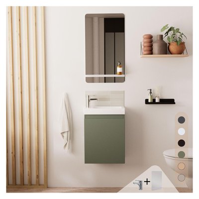 Meuble lave-mains + miroir + robinet LISA MOB IN