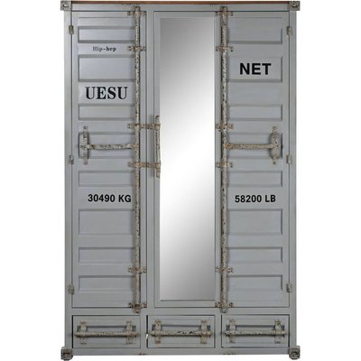 armoire métal  style industriel avec miroir vitrine vintage RECOLLECTION