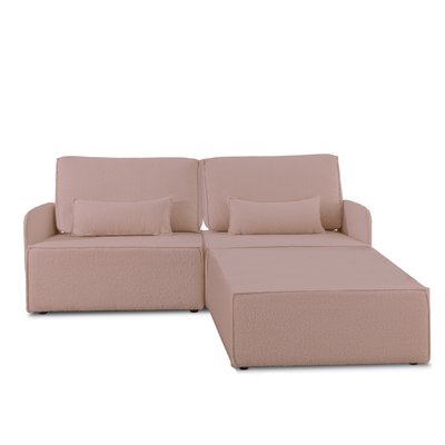Canapé 2 places chaise longue en bouclé et en pin Blanc Neige LEA REALLY NICE THINGS