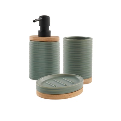 Set salle de bain strié 3 pièces céramique LILY GUY LEVASSEUR
