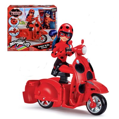 Scooter Miraculous Switch'n go + poupée articulée Ladybug BANDAI