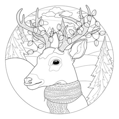 Tableau Mural À Colorier Cerf Noël NOËL CEANOTHE