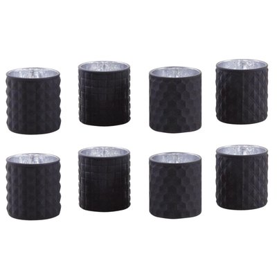 Photophore noir en verre teinté mat Lot de 8 AUBRY GASPARD