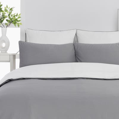 Housse de couette bicolore en percale coton DOZMARY SENSEI MAISON