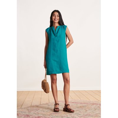 Robe courte droite en lin LA FEE MARABOUTEE