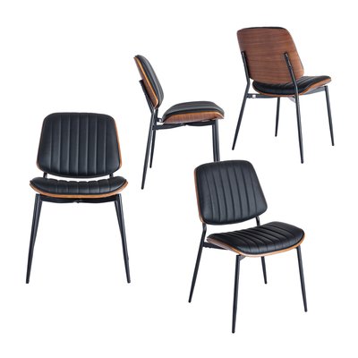 Lot de 4 chaises de salle à manger avec dossier bois courbé, FORDY MEUBLES COSY