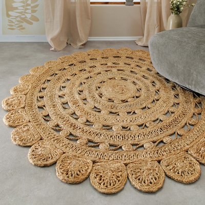 Tapis rond en jute, tressé main ,  BLOOM WECON HOME