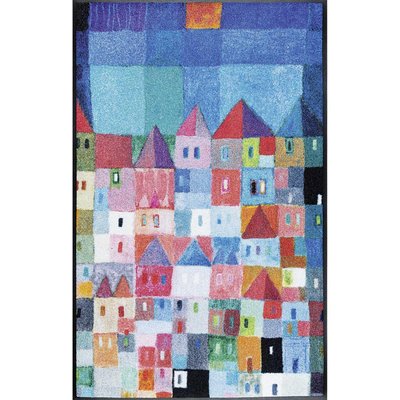 Paillasson tissé motif fresque HOUSES UN AMOUR DE TAPIS