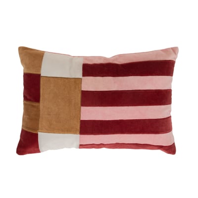Coussin graphique Eliot camel/bordeaux 40x60 cm - ELIOT AMADEUS