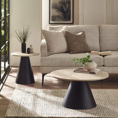 Set of 2 Evron Round Nesting Coffee Tables SO'HOME