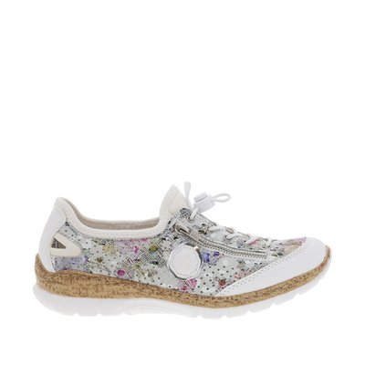 Baskets Basses   Conception Chausson Asphalte Et Multicolor RIEKER