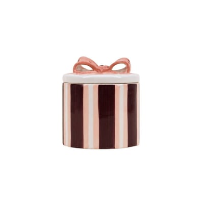 Boite déco en céramique avec noeud et 14cm ORNAMI