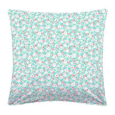 Taie d'oreiller imprimée 100% coton, CAPUCINE BLANC CERISE