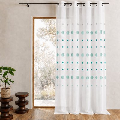 Voilage jacquard imprimés hexagonaux HOME MAISON