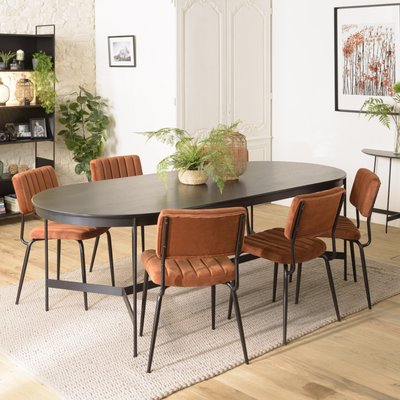Table de repas ovale en bois noir 240 cm CORUMBA PIER IMPORT