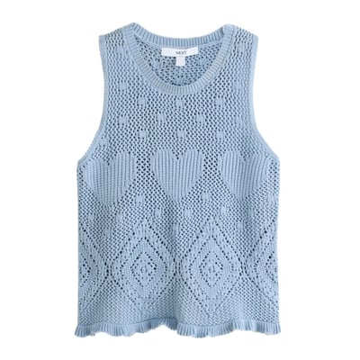 Débardeur en crochet coton à motif cœur NEXT